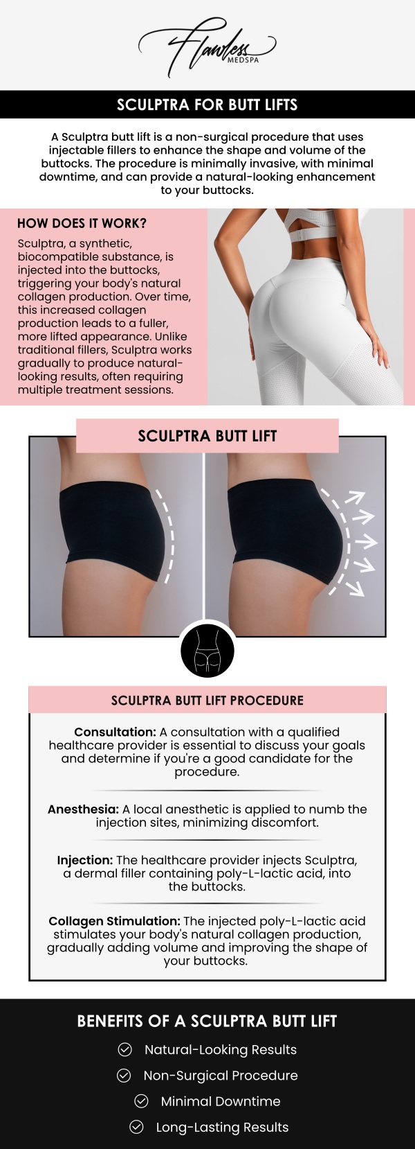 Butt shots, also known as non-surgical buttock enhancement, are a popular treatment for individuals seeking a fuller, more sculpted appearance. At Flawless MedSpa, Melanie Speed, APRN, NP-C, CANS, uses advanced techniques to administer dermal fillers to lift, shape, and add volume to the buttocks without the need for surgery. This non-invasive procedure offers a quick and effective solution for enhancing your curves, providing a more youthful and contoured look. For more information, contact us today or schedule an appointment online. We are conveniently located at 9418 W. Lake Mead Boulevard, Las Vegas, NV 89134. Butt shots, also known as non-surgical buttock enhancement, are a popular treatment for individuals seeking a fuller, more sculpted appearance. At Flawless MedSpa, Melanie Speed, APRN, NP-C, CANS, uses advanced techniques to administer dermal fillers to lift, shape, and add volume to the buttocks without the need for surgery. This non-invasive procedure offers a quick and effective solution for enhancing your curves, providing a more youthful and contoured look. For more information, contact us today or schedule an appointment online. We are conveniently located at 9418 W. Lake Mead Boulevard, Las Vegas, NV 89134.